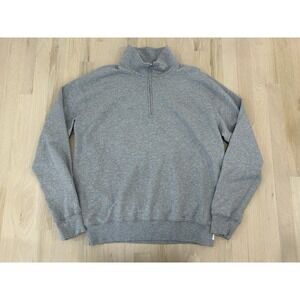 REIGNING CHAMP Gray 1/4 Zip Pullover Sweater Size Large Cotton Made in Canada #2